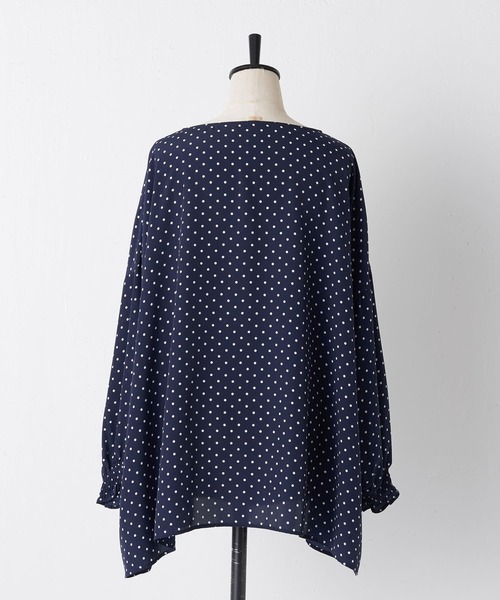 BEARDSLEY（ビアズリー）の「B刺繍ドットブラウス（シャツ/ブラウス・レディース・ネイビー/ブラック・FREE）」の4枚目の写真
