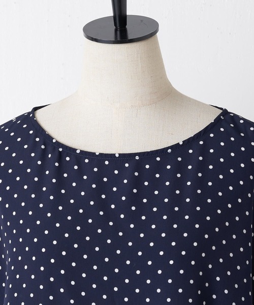 BEARDSLEY（ビアズリー）の「B刺繍ドットブラウス（シャツ/ブラウス・レディース・ネイビー/ブラック・FREE）」の3枚目の写真