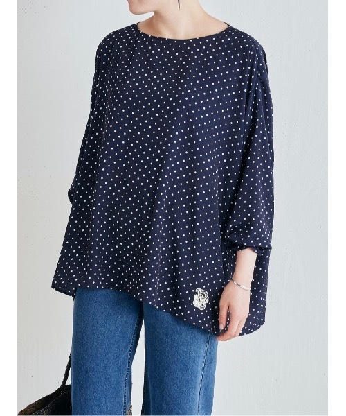 BEARDSLEY（ビアズリー）の「B刺繍ドットブラウス（シャツ/ブラウス・レディース・ネイビー/ブラック・FREE）」の16枚目の写真