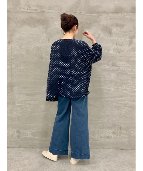 BEARDSLEY（ビアズリー）の「B刺繍ドットブラウス（シャツ/ブラウス・レディース・ネイビー/ブラック・FREE）」の13枚目の写真