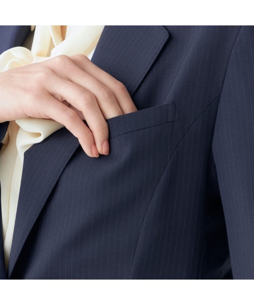 スーツセレクト×Samantha コラボ セットアップ ストライプ ネイビー7 セットアップ対応】【SUIT SELECT × Samantha Thavasa
