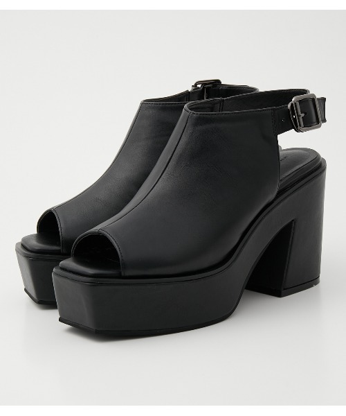 AZUL by moussy(アズールバイマウジー)の「OPEN TOE BOOTIE SANDAL/オープントーブーティーサンダル(サンダル・レディース・ライトベージュ/ブラック・SMALL/LARGE/MEDIUM)」の3枚目の写真