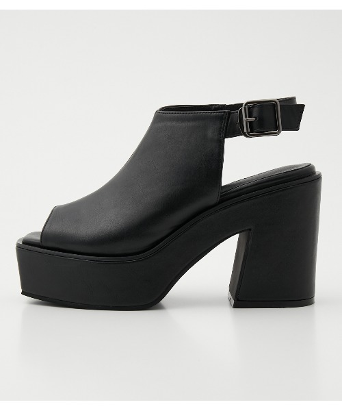 AZUL by moussy(アズールバイマウジー)の「OPEN TOE BOOTIE SANDAL/オープントーブーティーサンダル(サンダル・レディース・ライトベージュ/ブラック・SMALL/LARGE/MEDIUM)」の4枚目の写真