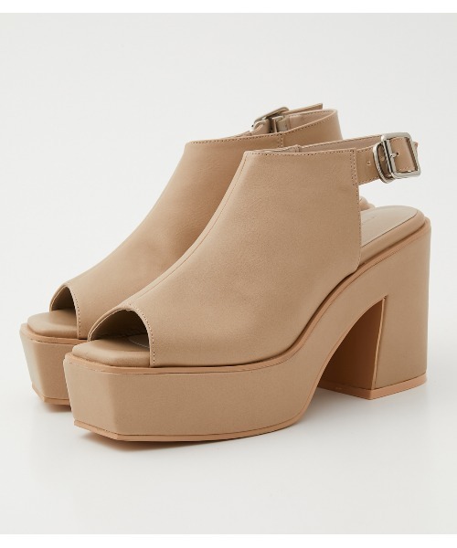 AZUL by moussy(アズールバイマウジー)の「OPEN TOE BOOTIE SANDAL/オープントーブーティーサンダル(サンダル・レディース・ライトベージュ/ブラック・SMALL/LARGE/MEDIUM)」の11枚目の写真