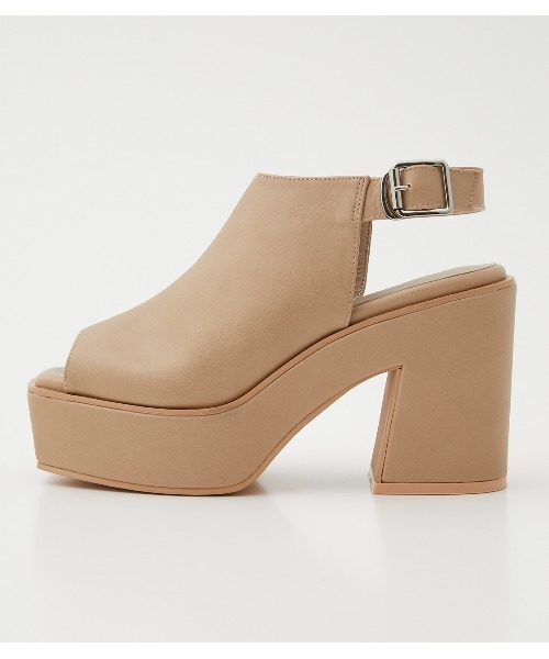 AZUL by moussy(アズールバイマウジー)の「OPEN TOE BOOTIE SANDAL/オープントーブーティーサンダル(サンダル・レディース・ライトベージュ/ブラック・SMALL/LARGE/MEDIUM)」の12枚目の写真