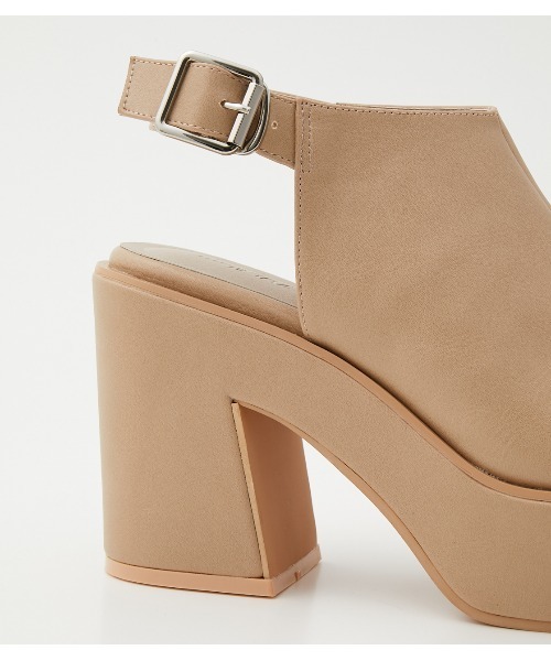 AZUL by moussy(アズールバイマウジー)の「OPEN TOE BOOTIE SANDAL/オープントーブーティーサンダル(サンダル・レディース・ライトベージュ/ブラック・SMALL/LARGE/MEDIUM)」の15枚目の写真