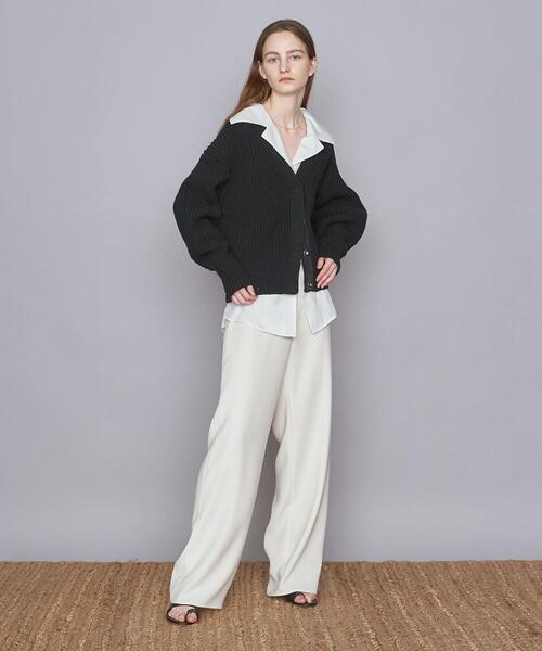 AEWEN MATOPH（イウエン マトフ）の「＜AEWEN MATOPH（イウエン マトフ）＞C/NY アゼ スナップ Vネックカーディガン（カーディガン/ボレロ・レディース・ブラック/オフホワイト・FREE）」の10枚目の写真