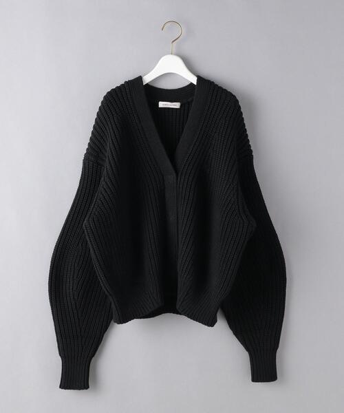 AEWEN MATOPH（イウエン マトフ）の「＜AEWEN MATOPH（イウエン マトフ）＞C/NY アゼ スナップ Vネックカーディガン（カーディガン/ボレロ・レディース・ブラック/オフホワイト・FREE）」の4枚目の写真