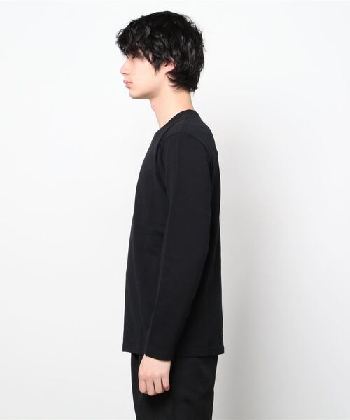 TRAP/U (トラップユー)の「フロント メッセージプリント コットン 天竺 ロングTシャツ(Tシャツ/カットソー・メンズ・ブラック/ホワイト/サックスブルー・L/M)」の10枚目の写真
