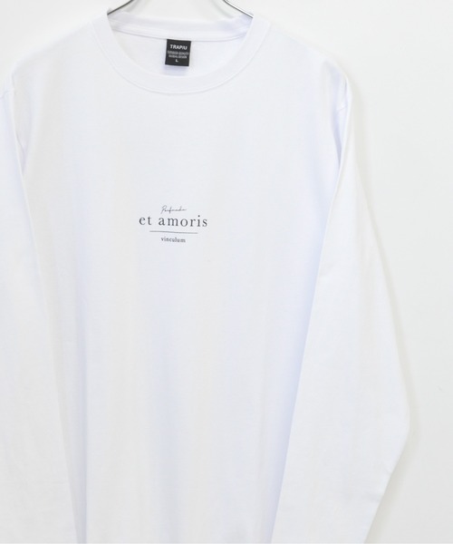 TRAP/U (トラップユー)の「フロント メッセージプリント コットン 天竺 ロングTシャツ(Tシャツ/カットソー・メンズ・ブラック/ホワイト/サックスブルー・L/M)」の2枚目の写真