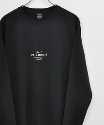 フロント メッセージプリント コットン 天竺 ロングTシャツ