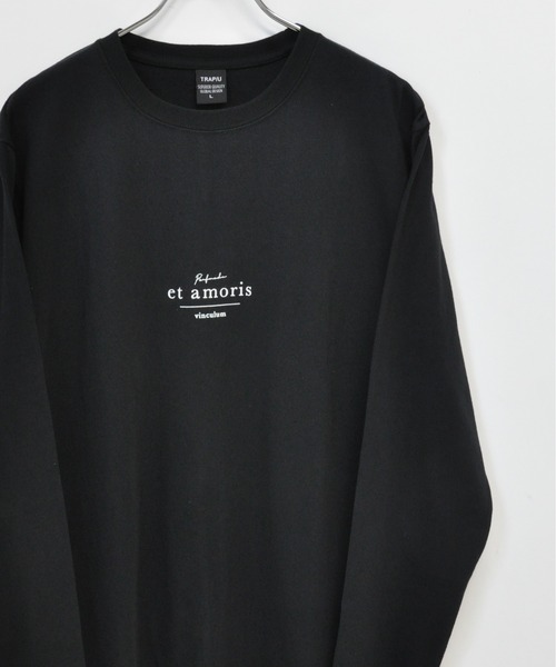 TRAP/U (トラップユー)の「フロント メッセージプリント コットン 天竺 ロングTシャツ(Tシャツ/カットソー・メンズ・ブラック/ホワイト/サックスブルー・L/M)」の3枚目の写真
