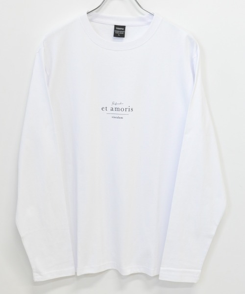 TRAP/U (トラップユー)の「フロント メッセージプリント コットン 天竺 ロングTシャツ(Tシャツ/カットソー・メンズ・ブラック/ホワイト/サックスブルー・L/M)」の4枚目の写真
