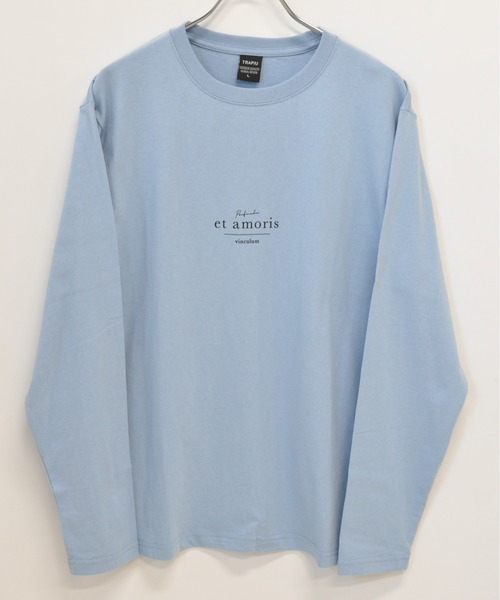 TRAP/U (トラップユー)の「フロント メッセージプリント コットン 天竺 ロングTシャツ(Tシャツ/カットソー・メンズ・ブラック/ホワイト/サックスブルー・L/M)」の7枚目の写真
