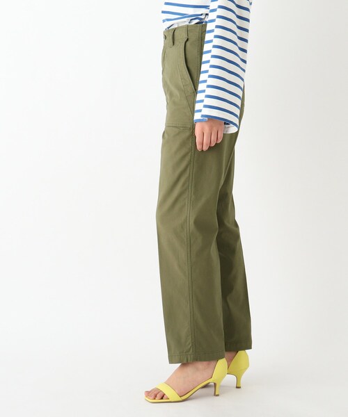 エクラ E by éclat ベイカーパンツ、グリーン 38 つやと美脚シルエット