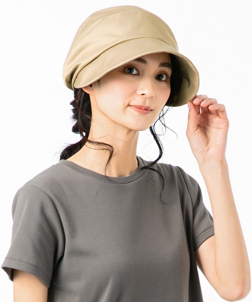 QUEENHEAD（クイーンヘッド）の「つば広キャスケット(クレンゼ使用)（キャスケット・レディース・ブラック/ベージュ/ネイビー/カーキ・X-LARGE/XX-LARGE/FREE）」の15枚目の写真