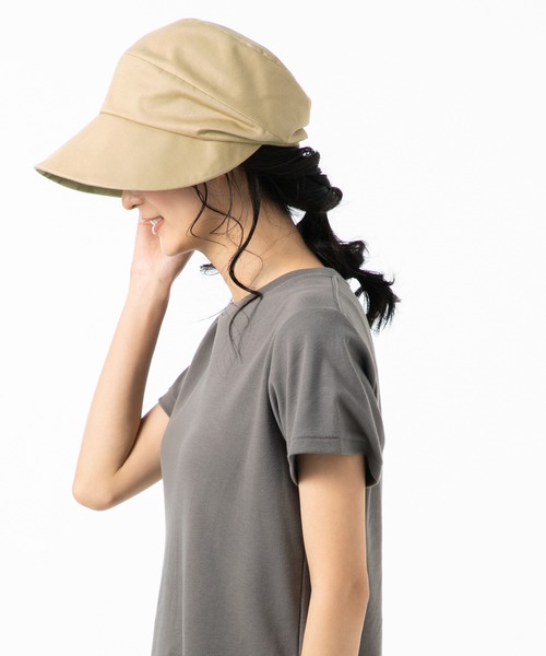 QUEENHEAD（クイーンヘッド）の「つば広キャスケット(クレンゼ使用)（キャスケット・レディース・ブラック/ベージュ/ネイビー/カーキ・X-LARGE/XX-LARGE/FREE）」の16枚目の写真