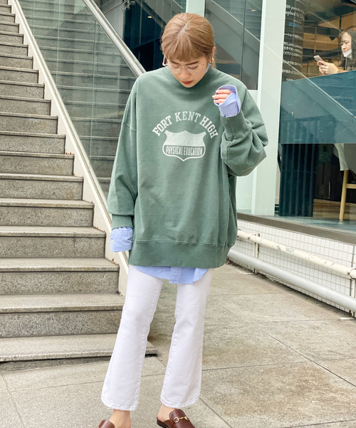 R JUBILEE（アールジュビリー）の「【R JUBILEE/アール ジュビリー】 プリントクルーネックスウェット（スウェット・レディース・グリーン/ネイビー/ブラック系その他・FREE）」の12枚目の写真