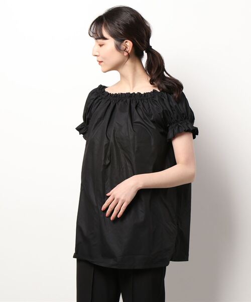 Maunaloa(マウナロア)の「【Maunaloa】パフフレンチ袖ブラウス(シャツ/ブラウス・レディース・ブラック/ホワイト・L/M/S)」の2枚目の写真