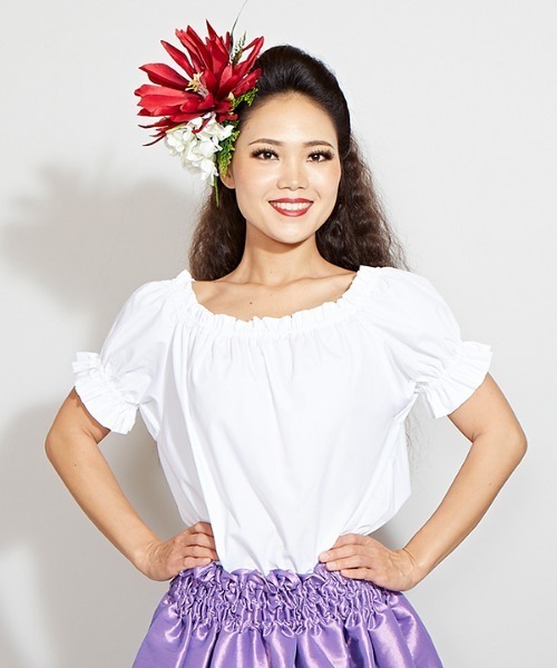 Maunaloa(マウナロア)の「【Maunaloa】パフフレンチ袖ブラウス(シャツ/ブラウス・レディース・ブラック/ホワイト・L/M/S)」の3枚目の写真