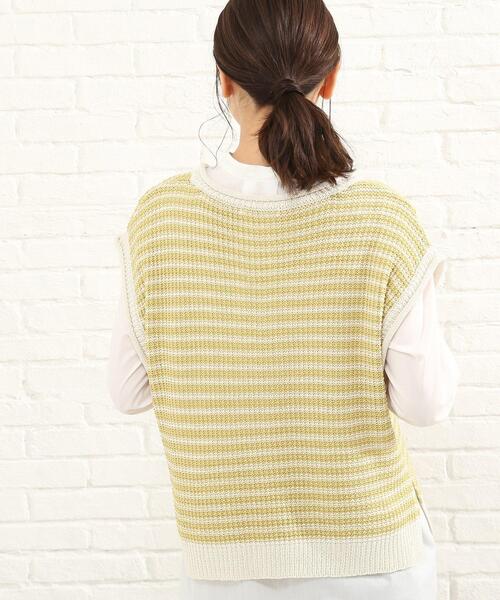 SHOO・LA・RUE（シューラルー）の「◆リネンライクざっくりベスト（ベスト・レディース・ライトグリーン/サンドベージュ/ホワイト系5/イエロー系2・00）」の13枚目の写真