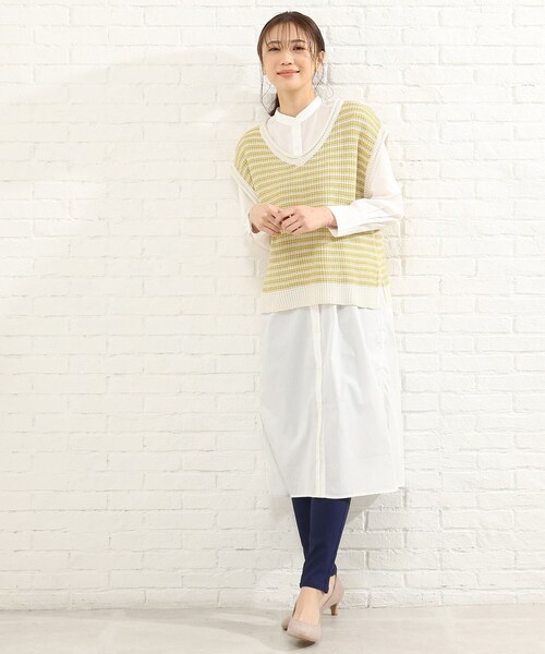 SHOO・LA・RUE（シューラルー）の「◆リネンライクざっくりベスト（ベスト・レディース・ライトグリーン/サンドベージュ/ホワイト系5/イエロー系2・00）」の16枚目の写真