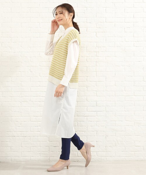 SHOO・LA・RUE（シューラルー）の「◆リネンライクざっくりベスト（ベスト・レディース・ライトグリーン/サンドベージュ/ホワイト系5/イエロー系2・00）」の20枚目の写真