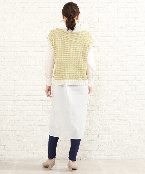 SHOO・LA・RUE（シューラルー）の「◆リネンライクざっくりベスト（ベスト・レディース・ライトグリーン/サンドベージュ/ホワイト系5/イエロー系2・00）」の12枚目の写真