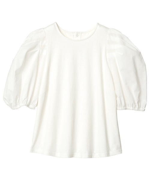RANAN(ラナン)の「袖異素材プルオーバー(Tシャツ/カットソー・レディース・ブラック/オフホワイト・LL/L/M)」の8枚目の写真