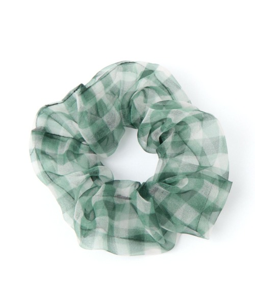 studio CLIP（スタディオクリップ）の「チェックシースルーシュシュ（シュシュ・レディース・ネイビー/オレンジ/グリーン・FREE）」の2枚目の写真