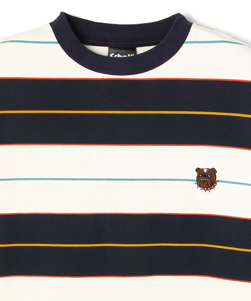 schott（ショット）の「Schott/ショット/MULTI BORDER T-SHIRT/マルチボーダー Tシャツ（Tシャツ/カットソー・メンズ・ブラック/グレー/ネイビー・X-LARGE/LARGE/MEDIUM/XX-LARGE）」の5枚目の写真