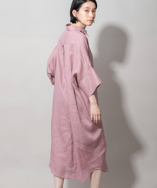 Munich｜22SS ローズピンク 60sフレンチリネンビッグシャツ Munich 60s フレンチリネンビッグシャツ