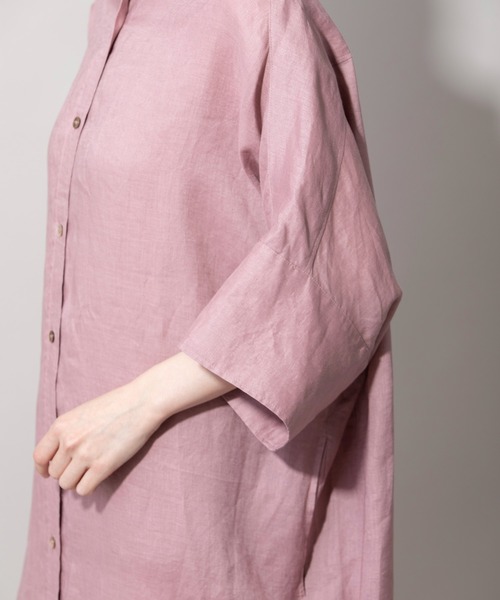 Munich｜22SS ローズピンク 60sフレンチリネンビッグシャツ Munich｜22SS ローズピンク 60sフレンチリネンビッグシャツ