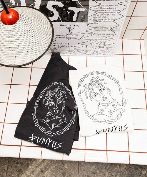 PUNYUS（プニュズ）の「モノクロGANGビッグＴシャツ（Tシャツ/カットソー・レディース・スミクロ/ホワイト・4/3）」の8枚目の写真