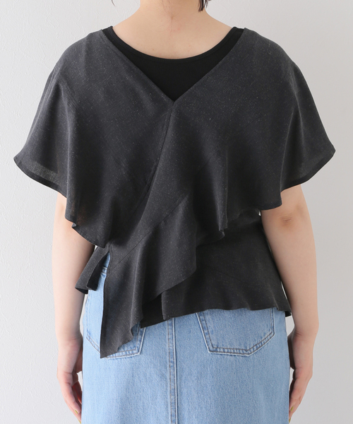 SLOBE IENA(スローブイエナ)の「【ESLOW/エスロー】 RUFFLE ブラウス(シャツ/ブラウス・レディース・ブラック/ライトグリーン・FREE)」の9枚目の写真