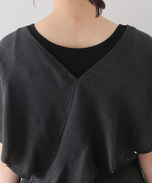SLOBE IENA(スローブイエナ)の「【ESLOW/エスロー】 RUFFLE ブラウス(シャツ/ブラウス・レディース・ブラック/ライトグリーン・FREE)」の12枚目の写真