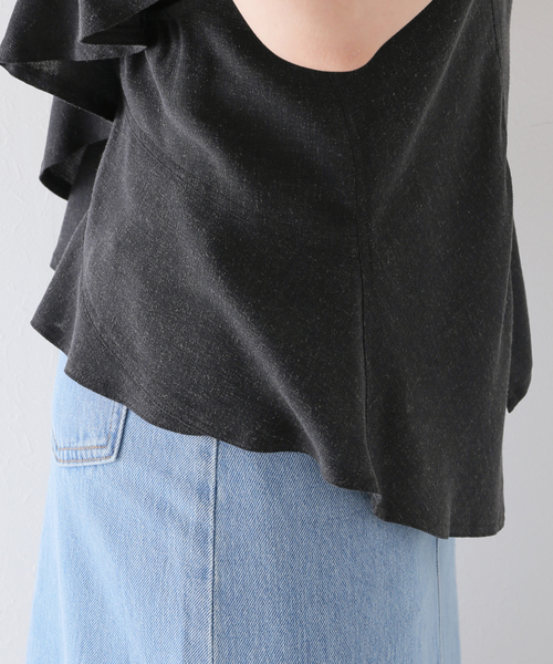 SLOBE IENA(スローブイエナ)の「【ESLOW/エスロー】 RUFFLE ブラウス(シャツ/ブラウス・レディース・ブラック/ライトグリーン・FREE)」の14枚目の写真