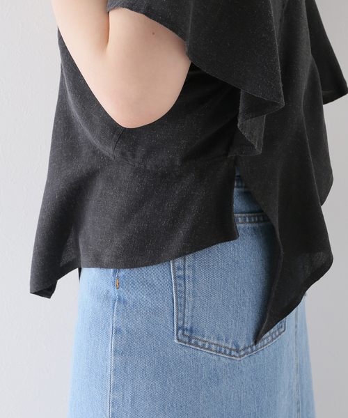 SLOBE IENA(スローブイエナ)の「【ESLOW/エスロー】 RUFFLE ブラウス(シャツ/ブラウス・レディース・ブラック/ライトグリーン・FREE)」の15枚目の写真