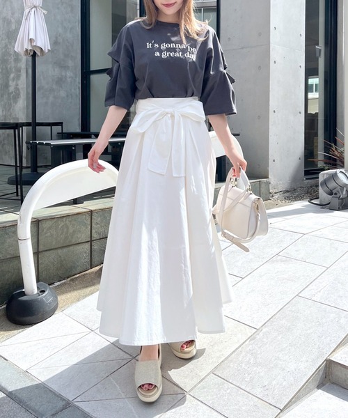 OLIVE des OLIVE(オリーブデオリーブ)の「【WEB限定カラー有】ウエストリボンタックフレアスカート(スカート・レディース・ホワイト/ブラック/パープル/オフホワイト/ライトブラウン・FREE)」の21枚目の写真