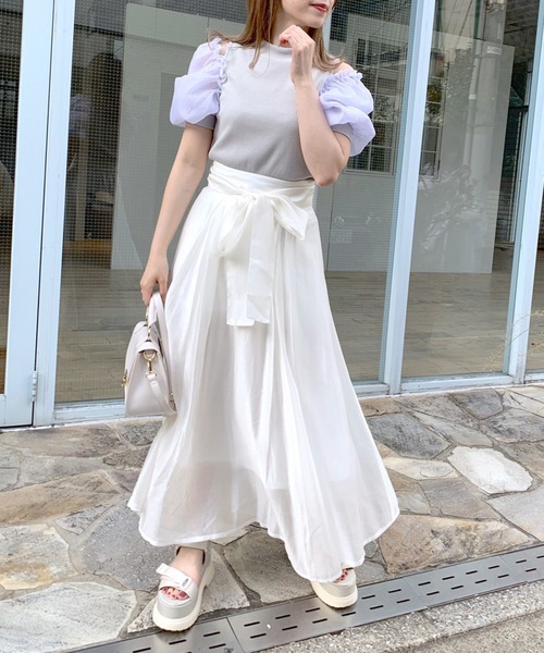 OLIVE des OLIVE(オリーブデオリーブ)の「【WEB限定カラー有】ウエストリボンタックフレアスカート(スカート・レディース・ホワイト/ブラック/パープル/オフホワイト/ライトブラウン・FREE)」の11枚目の写真