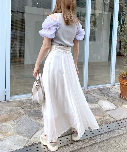 OLIVE des OLIVE(オリーブデオリーブ)の「【WEB限定カラー有】ウエストリボンタックフレアスカート(スカート・レディース・ホワイト/ブラック/パープル/オフホワイト/ライトブラウン・FREE)」の22枚目の写真