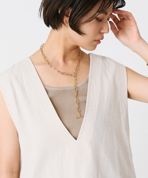 B.C STOCK(ベーセーストック)の「度詰めリブタンクトップ(タンクトップ・レディース・ホワイト/ブラック/ベージュ/グレー/オレンジ・FREE)」の5枚目の写真