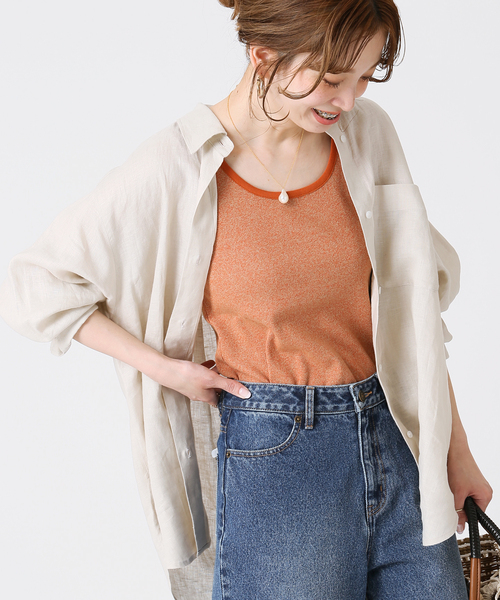 B.C STOCK(ベーセーストック)の「度詰めリブタンクトップ(タンクトップ・レディース・ホワイト/ブラック/ベージュ/グレー/オレンジ・FREE)」の1枚目の写真