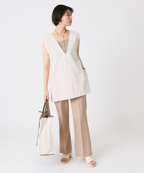 B.C STOCK(ベーセーストック)の「度詰めリブタンクトップ(タンクトップ・レディース・ホワイト/ブラック/ベージュ/グレー/オレンジ・FREE)」の17枚目の写真