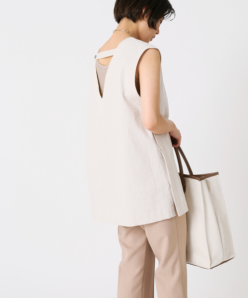 B.C STOCK(ベーセーストック)の「度詰めリブタンクトップ(タンクトップ・レディース・ホワイト/ブラック/ベージュ/グレー/オレンジ・FREE)」の19枚目の写真