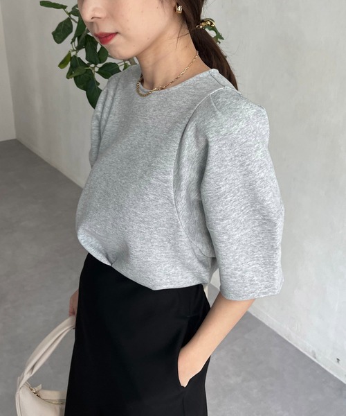 CAPRICIEUX LE'MAGE（カプリシューレマージュ）の「コクーンスリーブライトスエット（Tシャツ/カットソー・レディース・ホワイト/グレー/オレンジ・FREE）」の2枚目の写真