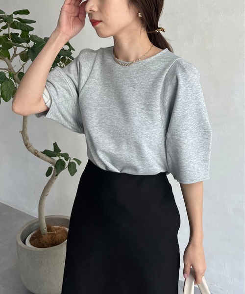 CAPRICIEUX LE'MAGE（カプリシューレマージュ）の「コクーンスリーブライトスエット（Tシャツ/カットソー・レディース・ホワイト/グレー/オレンジ・FREE）」の6枚目の写真