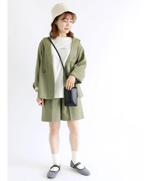 ehka sopo（エヘカソポ）の「リネン混タックショートパンツ(セットアップ可)（その他パンツ・レディース・ベージュ/グリーン/キナリ・ﾌﾘ-）」の16枚目の写真