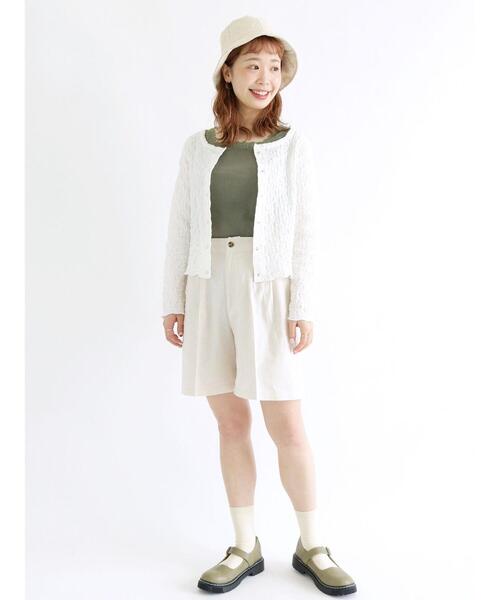 ehka sopo（エヘカソポ）の「リネン混タックショートパンツ(セットアップ可)（その他パンツ・レディース・ベージュ/グリーン/キナリ・ﾌﾘ-）」の18枚目の写真