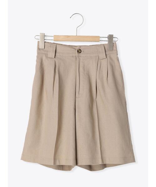ehka sopo（エヘカソポ）の「リネン混タックショートパンツ(セットアップ可)（その他パンツ・レディース・ベージュ/グリーン/キナリ・ﾌﾘ-）」の5枚目の写真